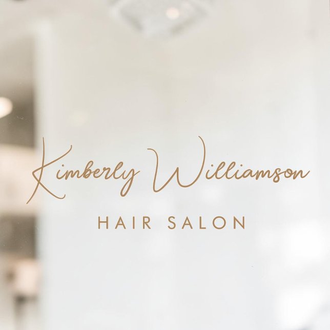 Business Name Stylish Signature Gold Script (Business Name Stylish Signature Gold Script Window Cling)