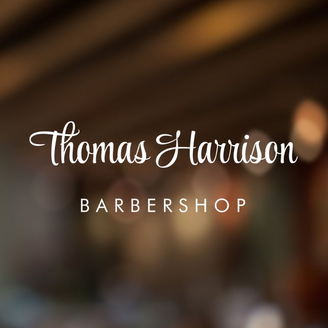 Business Name Stylish Signature Script (Elevate your business with a window cling sign featuring your name in a chic signature script)