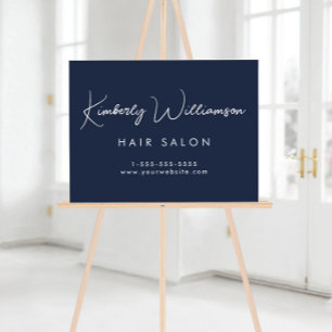 Business Name Stylish Signature Script Blue Acrylic Sign