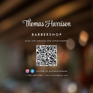 Business Name Stylish Signature Script QR Code