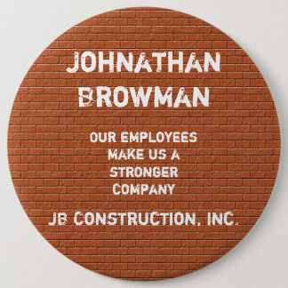 Business Name Tag Red Brick Employee Recognition 6 Cm Round Badge