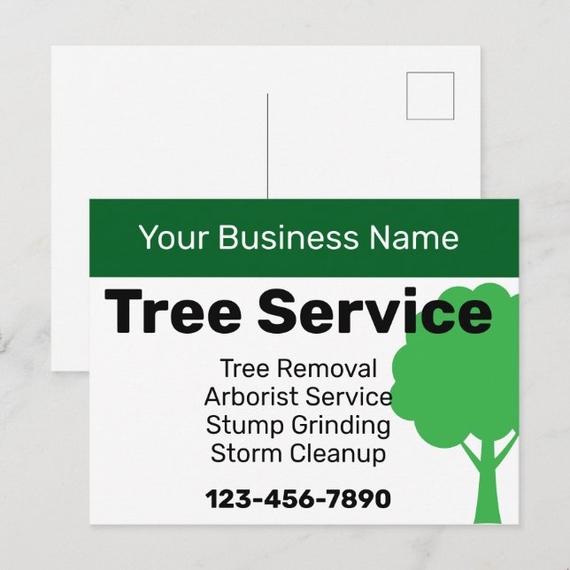 Business Name Tree Service Contractor Services Postcard (Front/Back)