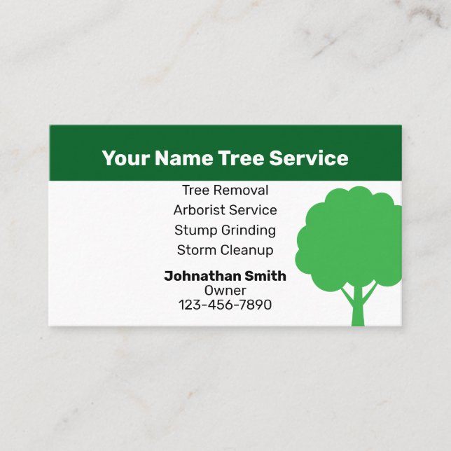 Business Name Tree Service Template Card (Front)