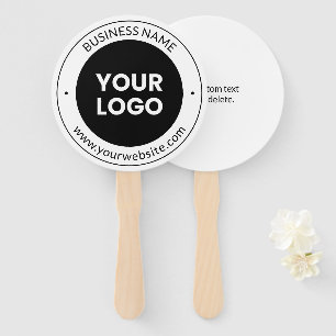 Business Name & Website or Slogan, Thank You Etc. Hand Fan