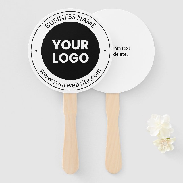 Business Name & Website or Slogan, Thank You Etc. Hand Fan (Front and Back)