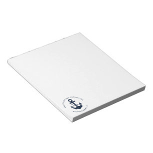 Business Nautical Navy Blue Anchor Company Notepad
