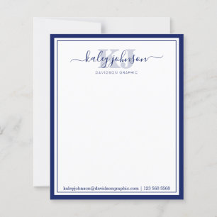 Business Navy From The Desk Of Note Card