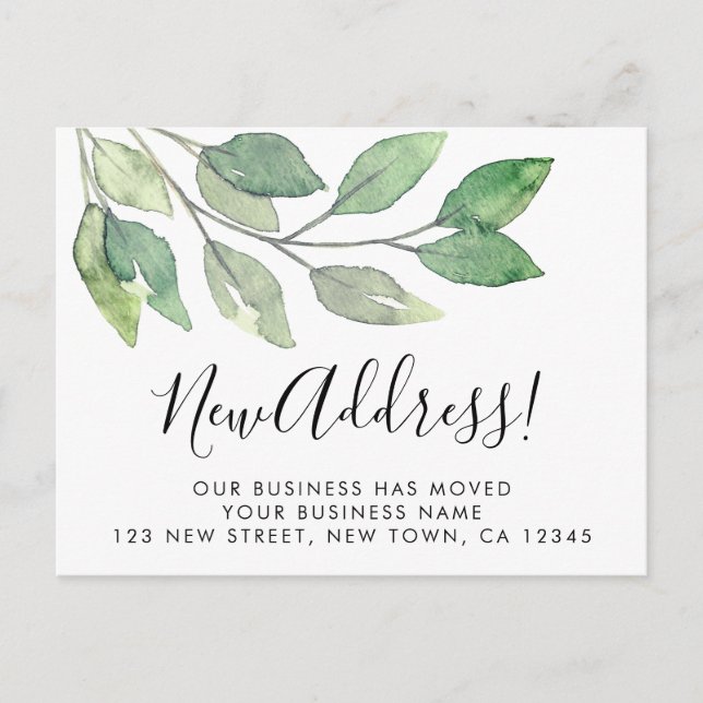 Business New Address Moving Announcement Postcard (Front)