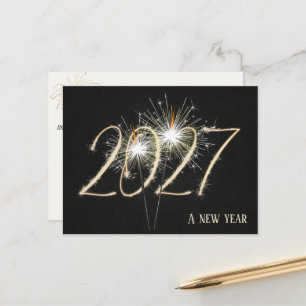 Business New Year 2026 Party Sparklers Postcard
