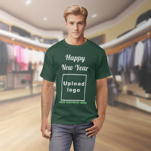 Business New Year Greeting on Deep Forest Green T-Shirt