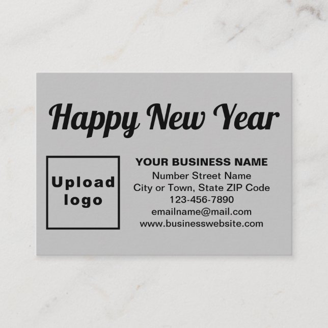 Business New Year Greeting on Grey Enclosure Card (Front)