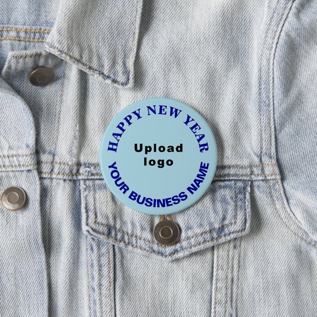 Business New Year Greeting on Light Blue Round 7.5 Cm Round Badge (In Situ)
