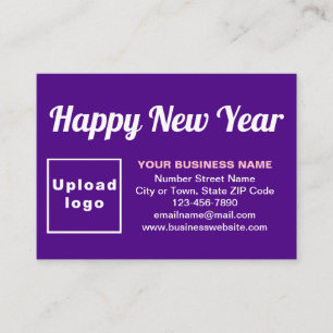 Business New Year Greeting on Purple Enclosure Card