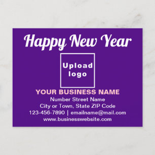 Business New Year Greeting on Purple Postcard