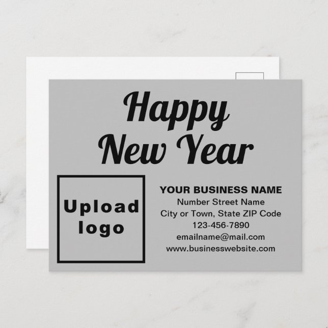 Business New Year Grey Holiday Postcard (Front/Back)