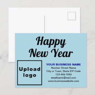 Business New Year Light Blue Holiday Postcard