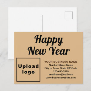 Business New Year Light Brown Holiday Postcard