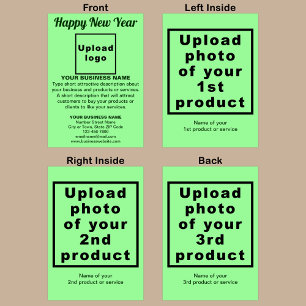 Business New Year Light Green Folded Greeting Card