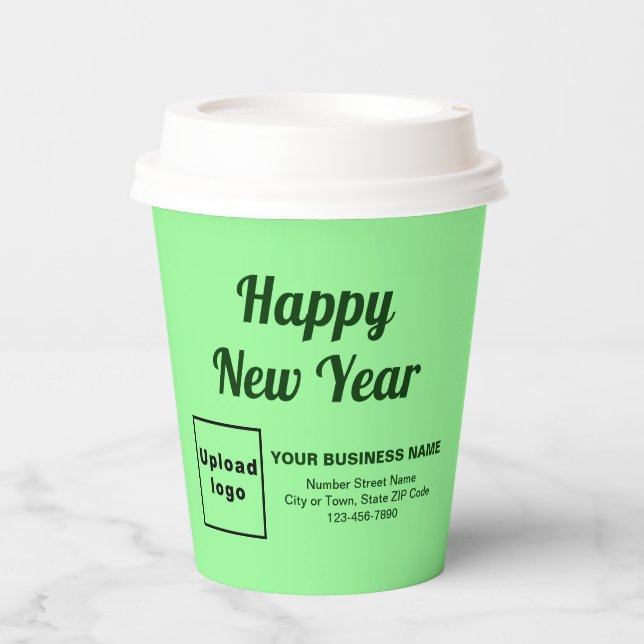 Business New Year Light Green Paper Cup (Front)
