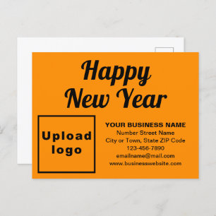 Business New Year Orange Colour Holiday Postcard