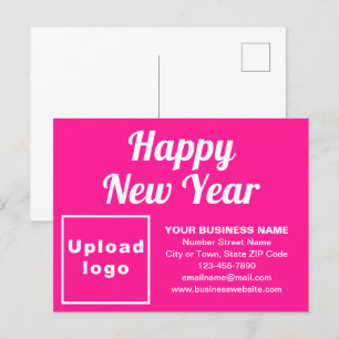 Business New Year Pink Holiday Postcard