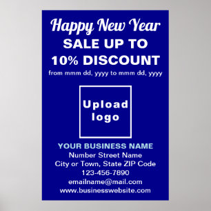 Business New Year Sale on Blue Poster