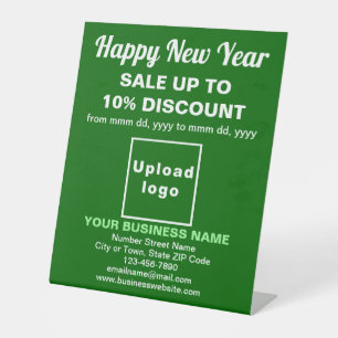 Business New Year Sale on Green Pedestal Sign