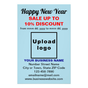 Business New Year Sale on Light Blue Photo Paper
