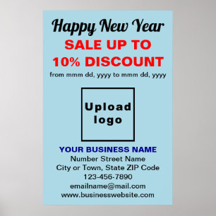 Business New Year Sale on Light Blue Poster