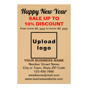 Business New Year Sale on Light Brown Photo Paper Print