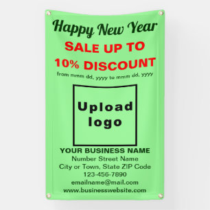 Business New Year Sale on Light Green Banner