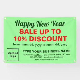 Business New Year Sale on Light Green Rectangle Banner