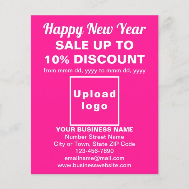 Business New Year Sale on Pink Flyer (Front)