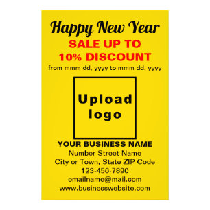 Business New Year Sale on Yellow Photo Paper Print