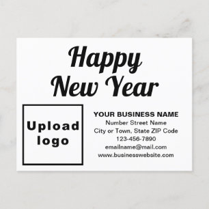 Business New Year White Holiday Postcard