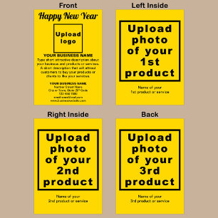 Business New Year Yellow Folded Greeting Card