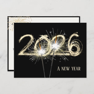 Business New Years 2026 Sparkler Postcard