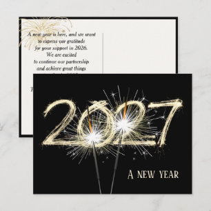 Business New Years 2027 Sparkler   Postcard