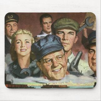 Business Occupations, Vintage Patriotic Patriotism Mouse Pad
