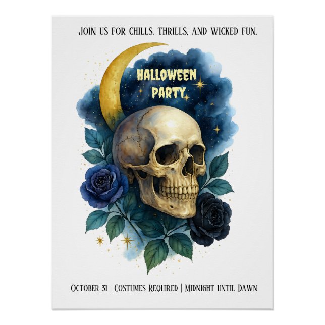 Business Office Community Halloween Creepy Party Poster (Front)