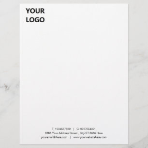 Business Office Letterhead with Logo Personalised