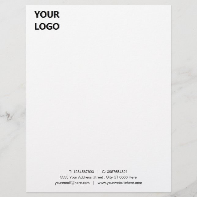 Business Office Letterhead with Logo Personalised (Front)