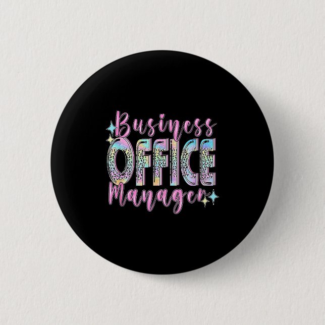 Business Office Manager Funny Front Teamwork Regio 6 Cm Round Badge (Front)