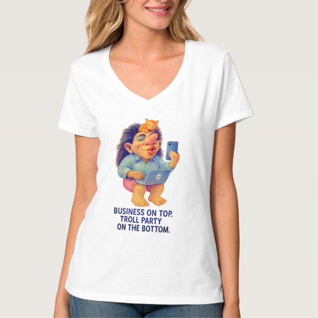Business on Top Troll – Funny Work From Home Gift (Front)