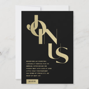 Business Open House Invitation Black Gold