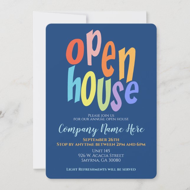 Business Open House Modern Invitation (Front)