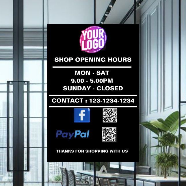Business Opening Hour with Facebook PayPal QR Code (Creator Uploaded)