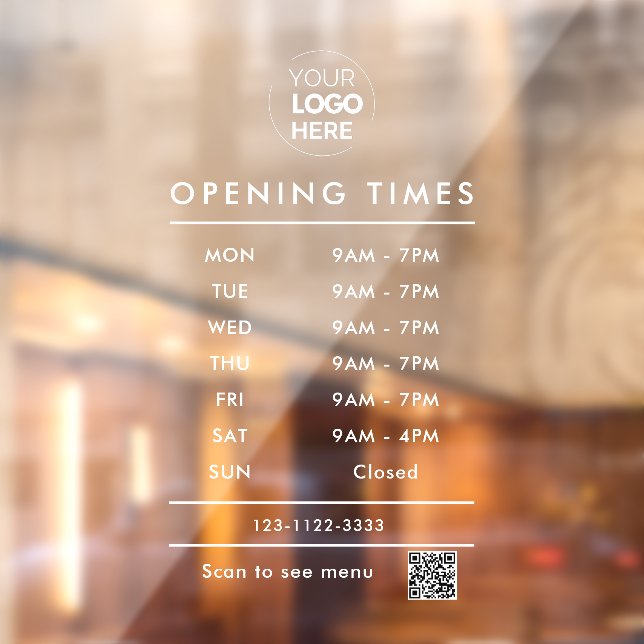 Business opening hours logo and qr code (Sheet 2)