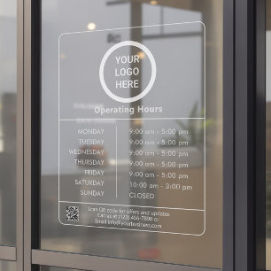 Business Opening Hours Logo QR Code Transparent