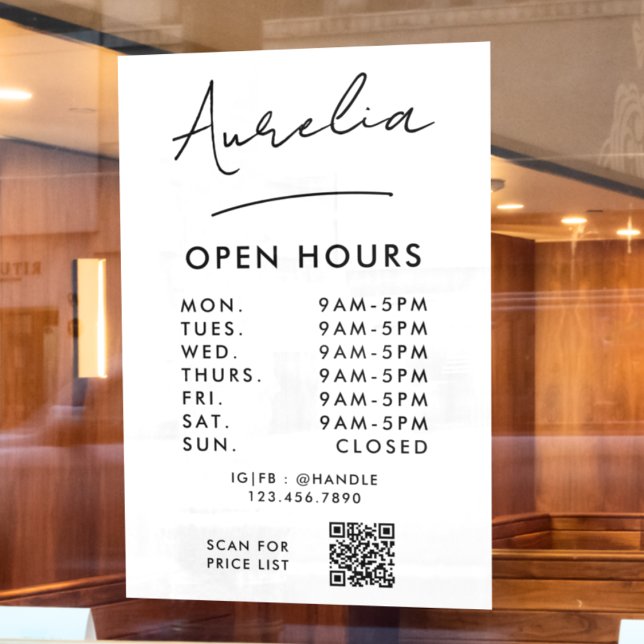 Business Opening Hours Signature Logo QR Code (Creator Uploaded)
